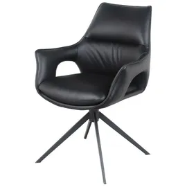 Home Affaire Drehstuhl Sienna Leder schwarz 2er Set