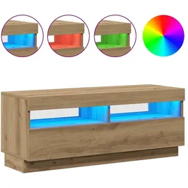 vidaXL TV-Schrank mit LED-Leuchten Artisan-Eiche 100x35x40 cm