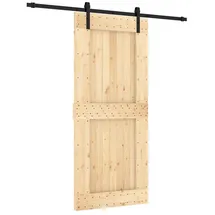 vidaXL Schiebetür rechts 90 x 210 cm Braun/Schwarz