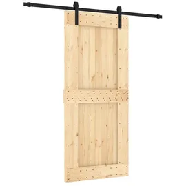 vidaXL Schiebetür rechts 90 x 210 cm Braun/Schwarz