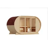 Karibu Fasssauna breit inkl. 11 kW Bio-Kombiofen + int. Steuerung