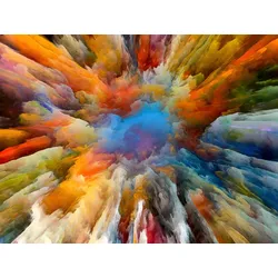 Fototapete PAPERMOON "Abstrakt Farben", bunt, B:5,00m L:2,80m, Vlies, Tapeten