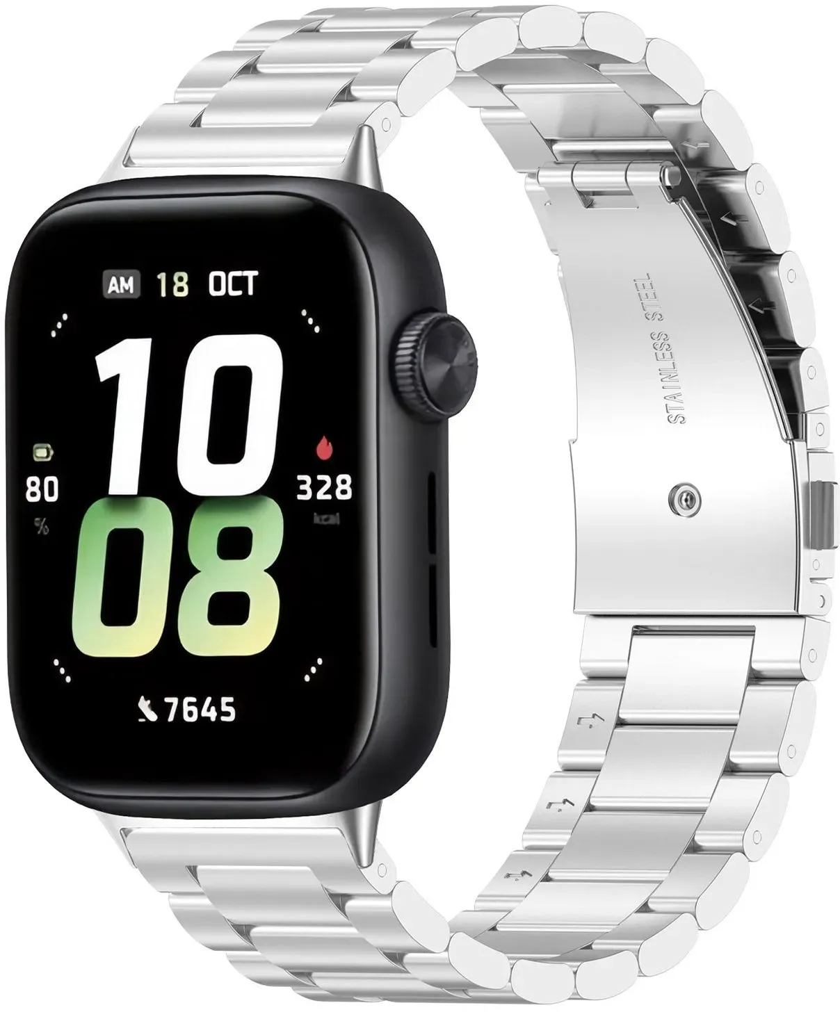 Strap-it Honor Watch 5 Armband Stahl für Honor Watch 5 - Silber - Butterfly-Verschluss