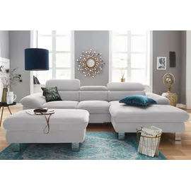 Cotta Ecksofa "Driver L-Form", grau, B:268cm H:73cm T:169cm, Struktur (100% Polyester);Chenille (90% Polyester, 10% Polyamid), Sofas, Ecksofa, mit Kopfteilverstellung, wahlweise mit Bettfunktion & Bettkasten