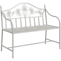 VidaXL Gartenbank Weiß Metall 104 x 52,5 x 89