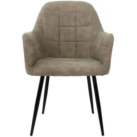 ECD Germany 2er Set Esszimmerstühle Küchenstühle Olive aus Kunstleder