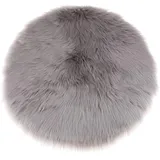 B Blesiya Winter Kunstfell Sitzpolster Sitzkissen Stuhlkissen Bodenkissen Plüschmatte Auflage Teppich, Grau 33 cm