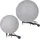H4L Kugelleuchte Gartenlampe Kugellampe Stein Granit-Optik 2er Set 30-40cm - Grau