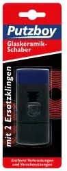POLIBOY Putzboy Glaskeramik Schaber, inkl. 2 Ersatzklingen 9300101 , 1 Packung = 1 Schaber, 2 x Ersatzklingen