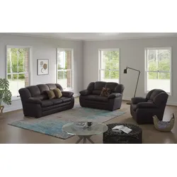 Polstergarnitur COTTA "Casino, Sofa Set, 3-2-1 Sitzer, Wohnzimmer Garnitur", braun, H:88cm T:92cm, Sitzmöbel-Sets, 3-teilig, Sessel, 2-Sitzer, 2,5-Sitzer, hohe Rückenlehne