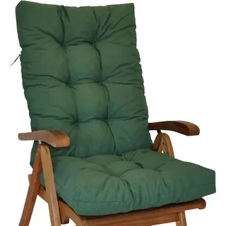 Rattani Polster für Gartenstuhl , Hochlehner Auflage Sylva , Hochlehner Auflage , Gr. 120 x 50 cm , Colore Verde Scuro (dunkelgrün)