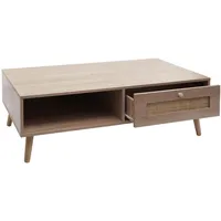 MCW Couchtisch MCW-M39, Wohnzimmertisch Beistelltisch Sofatisch, Schublade Kubu Rattan