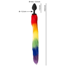 You2Toys „fluffy tail“ mit buntem Kunstfell-Schweif, schwarz