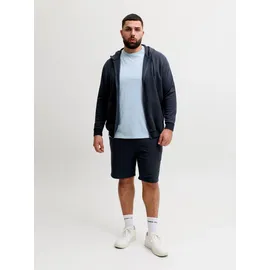 Jack & Jones PlusSize Sweatshorts "JPSTGORDON BRADLEY SWEAT SHORTS MI PLS", Herren, Gr. 46 (6XL), N-Gr, schwarz (navy blazer), angeraute Sweatware, Obermaterial: 65% Polyester, 35% Baumwolle, JACK & JONES PLUSSIZE, unifarben, regular fit ca.