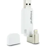 Integral 64GB USB3.0 DRIVE LIGHTNING USB ISHUTTLE WHITE DUAL CONNECTOR, 64 GB, U