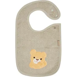 Lätzchen STERNTALER "Druckknopf Löwe Leo", Baby, grau (steingrau), Baumwolle, Lätzchen