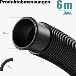 teichtip Poolschlauch schwarz 6 m