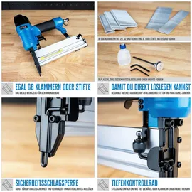 Güde Druckluft Klammergerät Nagler Tacker incl. Klammern und Nägel 40220 im Koffer