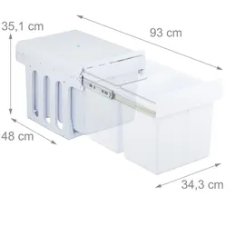 Relaxdays Einbaumülleimer 30 l Weiß