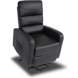 MCW Fernsehsessel MCW-K62 Kunstleder 80 x 100 x 90 cm Schwarz mit Fernbedienung