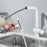 Weiß Küchenarmatur mit Ausziehbare Brause Wasserhahn Küche 360° Einhandmischer