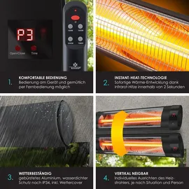 Kesser Infrarotstrahler 2500 Watt inkl. Fernbedienung schwarz
