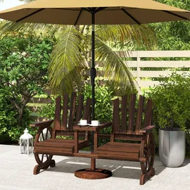 Outsunny Gartenbank 154 x 65 x 102 cm Verkohlt