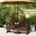 Outsunny Gartenbank 154 x 65 x 102 cm Verkohlt