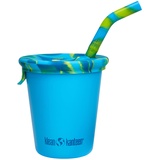 Klean Kanteen KID Kanteen Steel Cup Straw Lid - blau