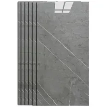 H-basics Klebefliesen Marmor Design 10 Stück - 60cm x 30cm, 3D Fliesenaufkleber, Selbstklebend, Küchenrückwand (Grau)