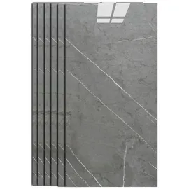 H-basics Klebefliesen Marmor Design 10 Stück - 60cm x 30cm, 3D Fliesenaufkleber, Selbstklebend, Küchenrückwand (Grau)