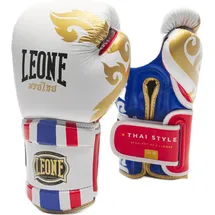 Leone1947 Thai Style Leder Künstliche Boxhandschuhe - White - 10 oz