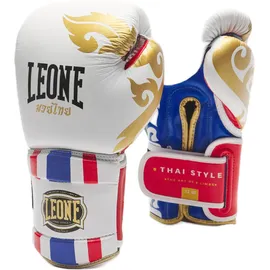 Leone1947 Thai Style Leder Künstliche Boxhandschuhe - White - 10 oz