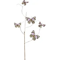 Mica decorations Zweig mit Schmetterlingen 2 x 94 x 8 cm violett