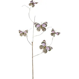 Mica decorations Zweig mit Schmetterlingen 2 x 94 x 8 cm violett