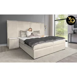 Boxbett COLLECTION AB "30 Jahre Jubiläums Modell BIG", beige, B:290cm L:206cm, Holzwerkstoff, Spanplatte, Komplettbetten, inkl. Topper & Bettkasten, wahlweise H2,H3,H4