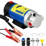 12V 100W Ölabsaugpumpe, Elektrisch Diesel Absaugpumpe ÖLwechselpumpe, 2-6L/min Dieselpumpe, Tragbare Elektrische Motoröltransferwechselpumpe mit 3 Rohren, für Auto, Motorrad, Boot, LKW