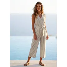 LASCANA Overall (mit Bindegürtel) und Taschen, sommerlicher Jumpsuit, casual-chic beige 38