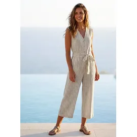 LASCANA Overall (mit Bindegürtel) und Taschen, sommerlicher Jumpsuit, casual-chic beige 38
