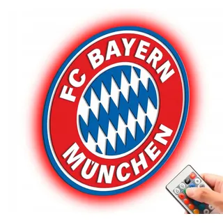 LED Lampe Wanddekoration Logo FC Bayern München Wandleuchte Dekoration 49cm