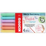 Kores Fasermaler Brush Tip Marker Pastel Style Brushpen in Pastell-Farben, Pinselspitze, ideal zum