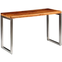Stabli Esstisch Schreibtisch Massivholz mit Stahlbeinen Esszimmertisch Küche Tisch Klassisches Design Säulentisch
