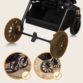 lionelo MIKA PLUS 3in1 bis 38 Monate (22kg), XXL-Verdeck mit UPF50+, 3-stufige Verstellung des Elterngriffs - Black Onyx - Schwarz