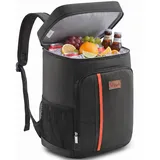 Lifewit 22L 30 Dosen Kühlrucksack, Auslaufsichere Kühltasche Rucksack, wasserdichte Isolierte Lunchtasche für Männer, Frauen, Arbeit, Picknicks, Strand, Camping, Reisen, Schwarz