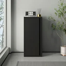 [en.casa] Burlöv Aktenschrank 88 x 40 x 35 cm Schwarz