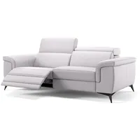 Sofanella 3-Sitzer Leder AMARO, Relaxcouch, Designersofa, Designer Sofa, 3er Couch, Sofagarnitur weiß