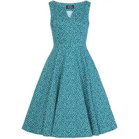 Hearts & roses London Swing Kleid La Rosa Dotty Vintage Rockabilly Retro, Größe:XS - XS