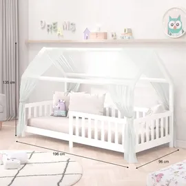 Idimex Hausbett NINA 90 x 200 cm Kiefer massiv lackiert weiß