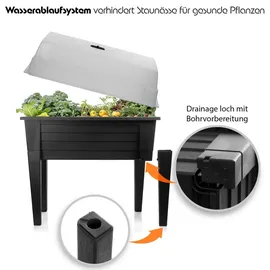 BigDean Hochbeet 38 x 38 x 84 cm Grau