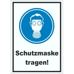 Schutzmaske tragen Aufkleber A8 (52x74mm)
